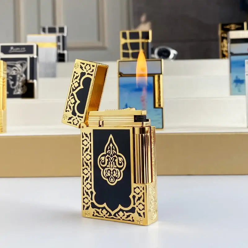 New commemorative edition single and double flame luxury lighter Ping Sound natural paint cigarette smoking butane