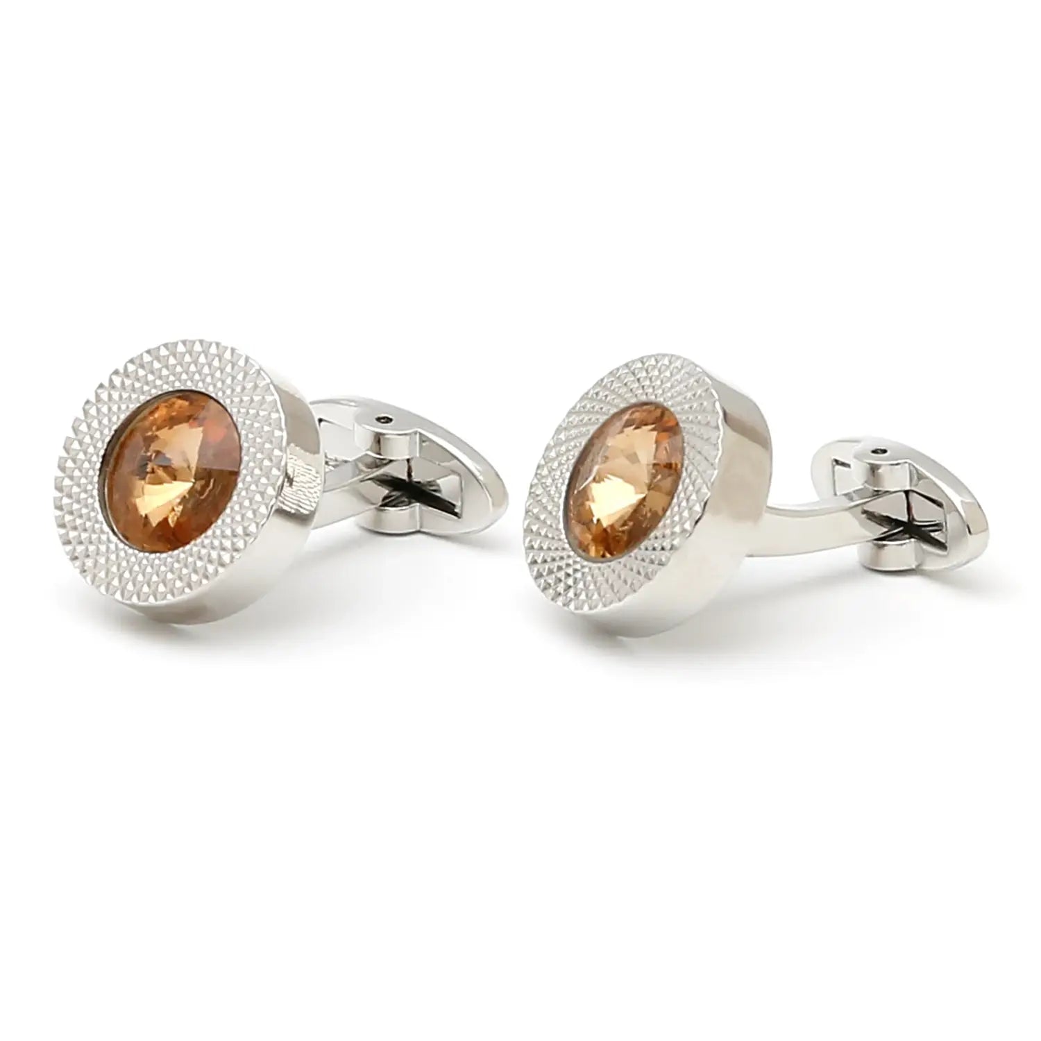 TOMYE Luxury Crystal Round Cufflinks