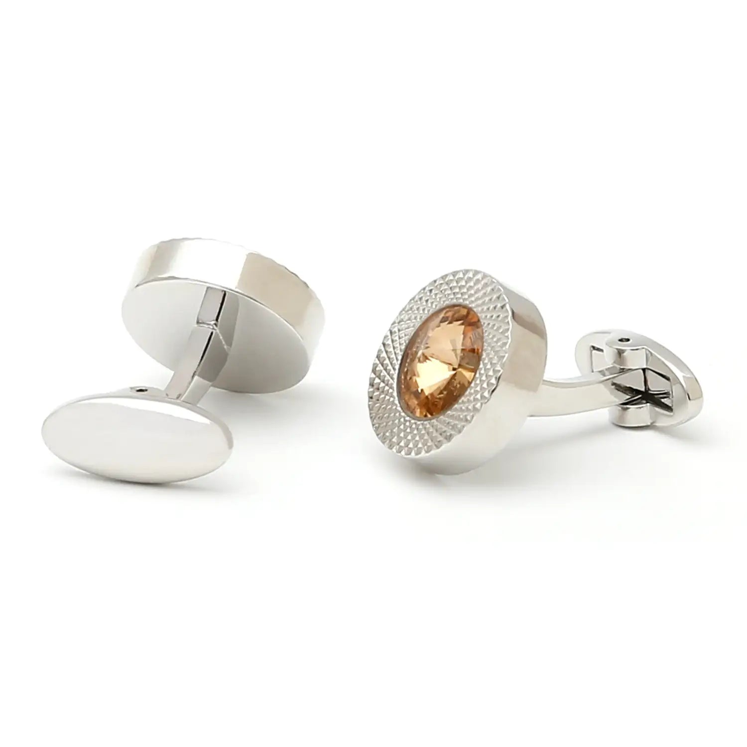 TOMYE Luxury Crystal Round Cufflinks