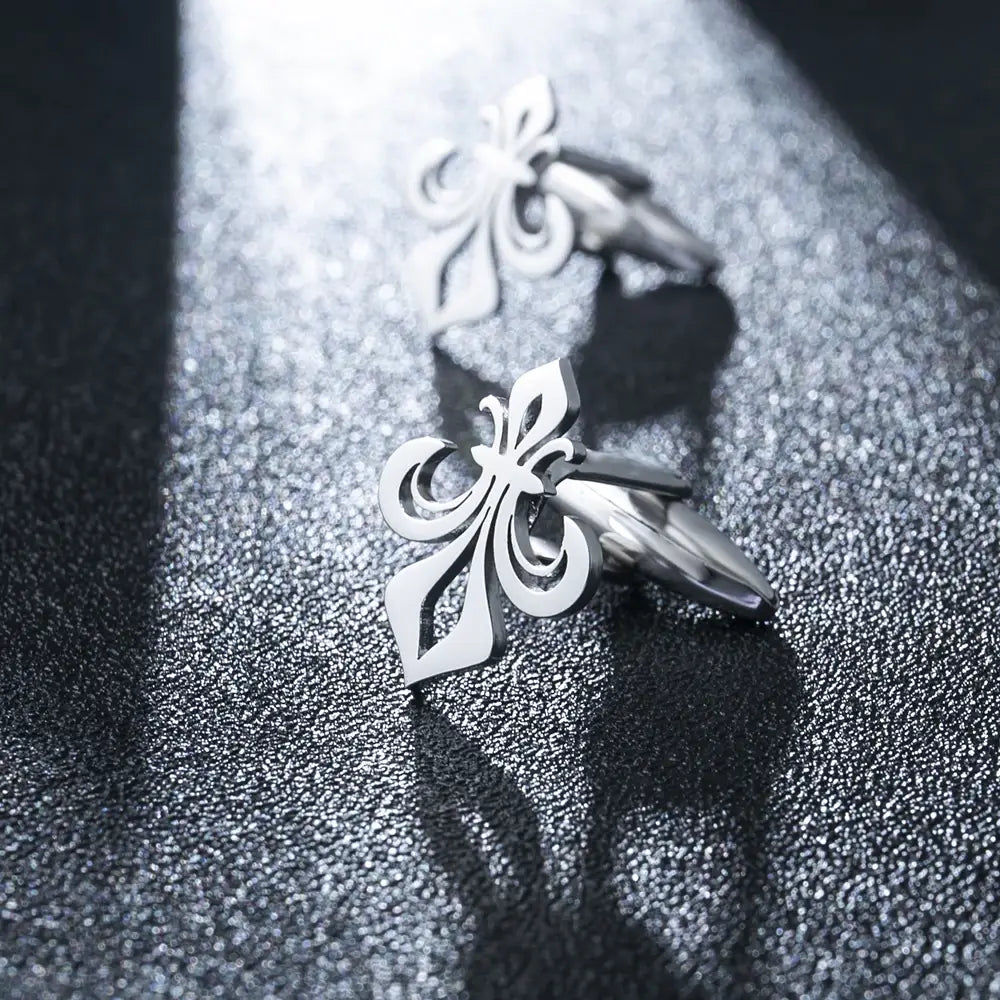 Fleur Di Lis Holy Lily Flower Cufflinks