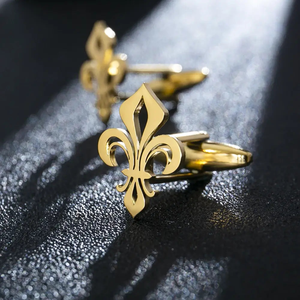 Fleur Di Lis Holy Lily Flower Cufflinks