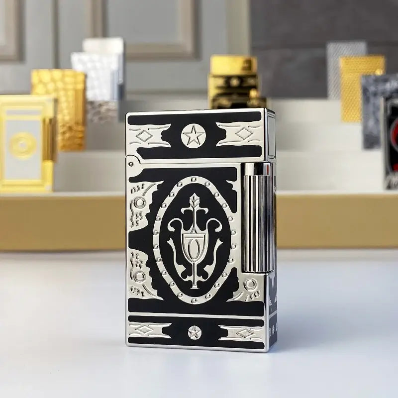 New commemorative edition single and double flame luxury lighter Ping Sound natural paint cigarette smoking butane