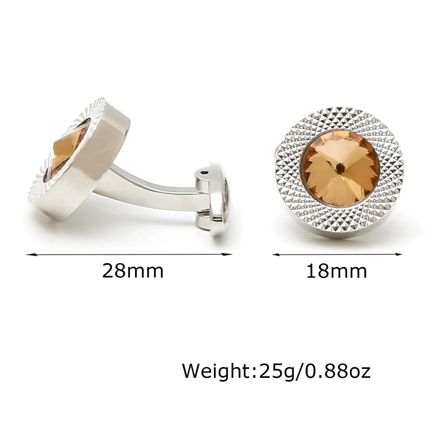 TOMYE Luxury Crystal Round Cufflinks