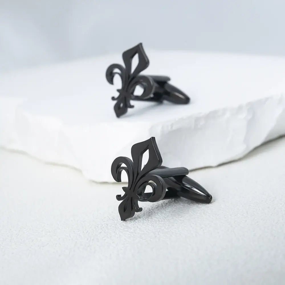 Fleur Di Lis Holy Lily Flower Cufflinks