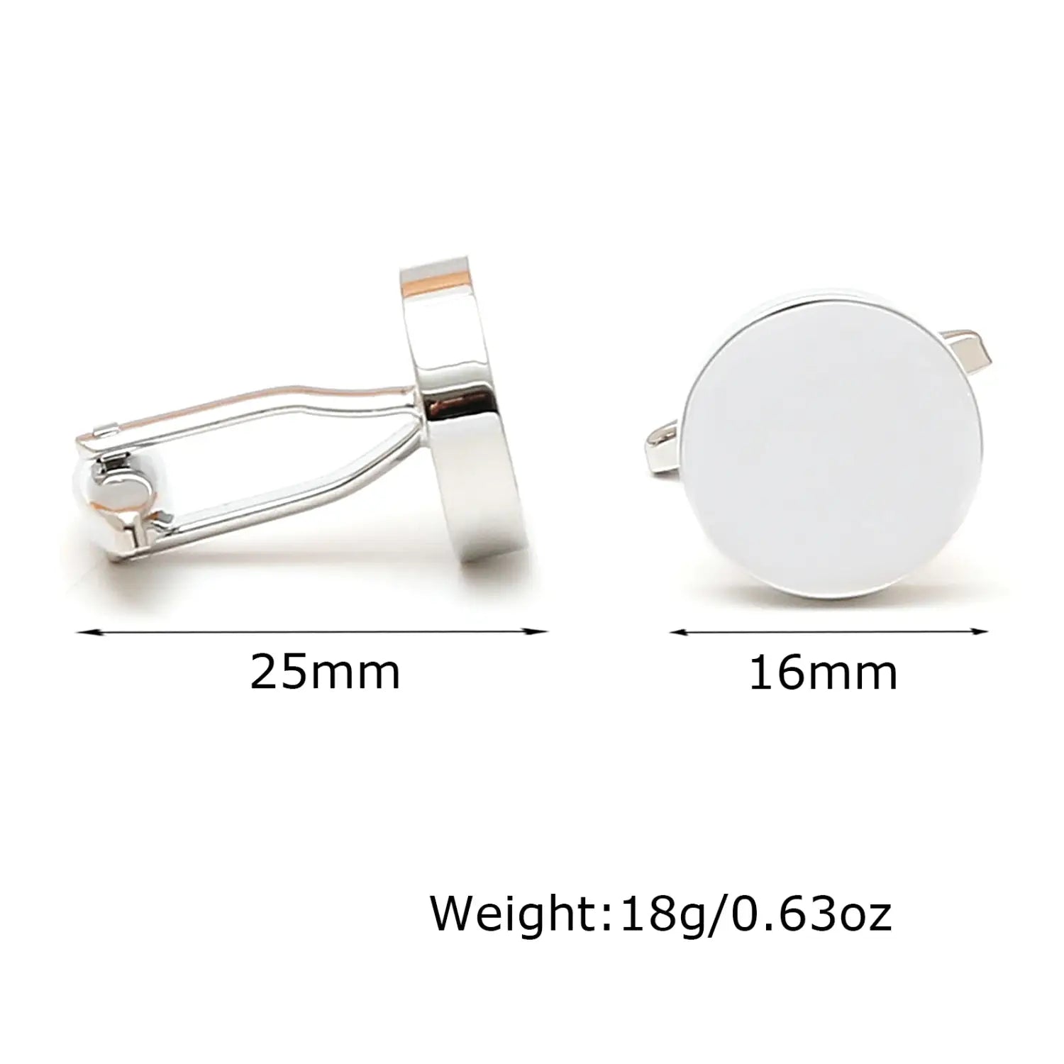 TOMYE Flat Round Plain CuffLinks