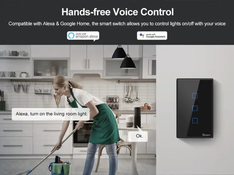SONOFF TX Wifi Smart Wall Touch Switch Control Via EWelink Alexa Google