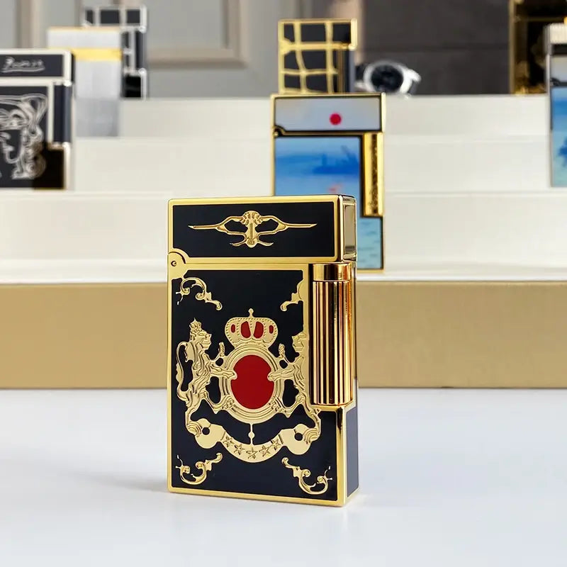 New commemorative edition single and double flame luxury lighter Ping Sound natural paint cigarette smoking butane