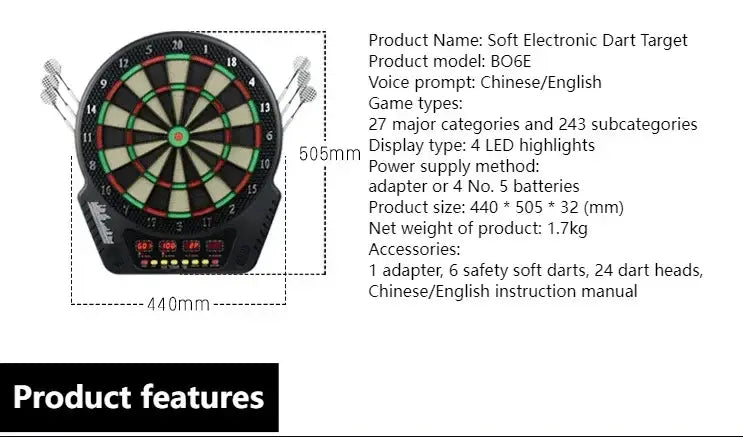 Advanced Automatic Scoring Soft Dart Electronic Dart Target Dart Disc Safety Dart Set Stress Relieving Game