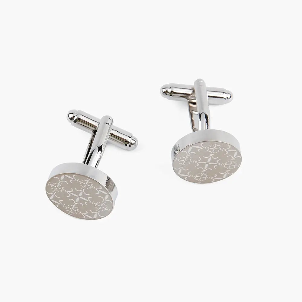 TOMYE Flat Round Plain CuffLinks