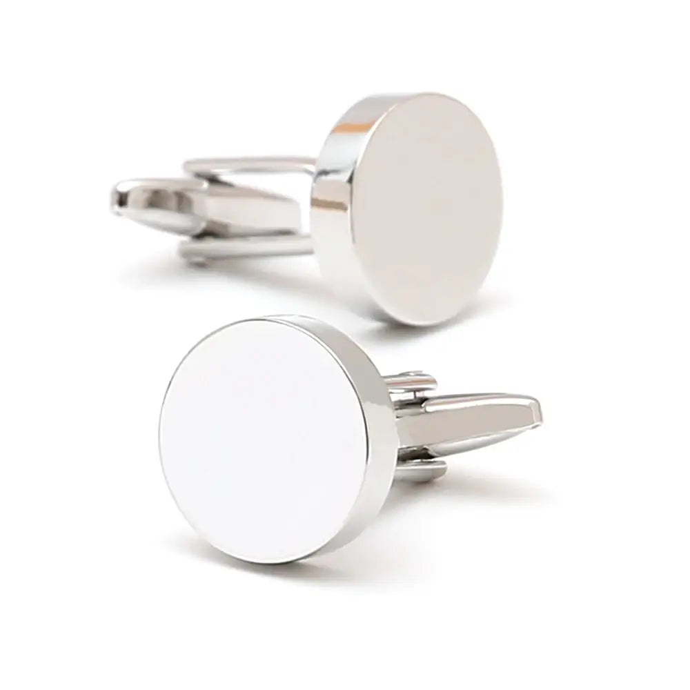 TOMYE Flat Round Plain CuffLinks