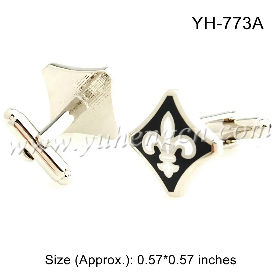 Enamel Fleur Di Lis Cufflinks