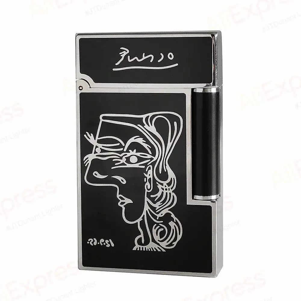 Luxury Brass Gas Lighters Lacquer Picasso Beauty Girl Pattern Cigarette Tobacco Smoke Tools Men Gifts Collections