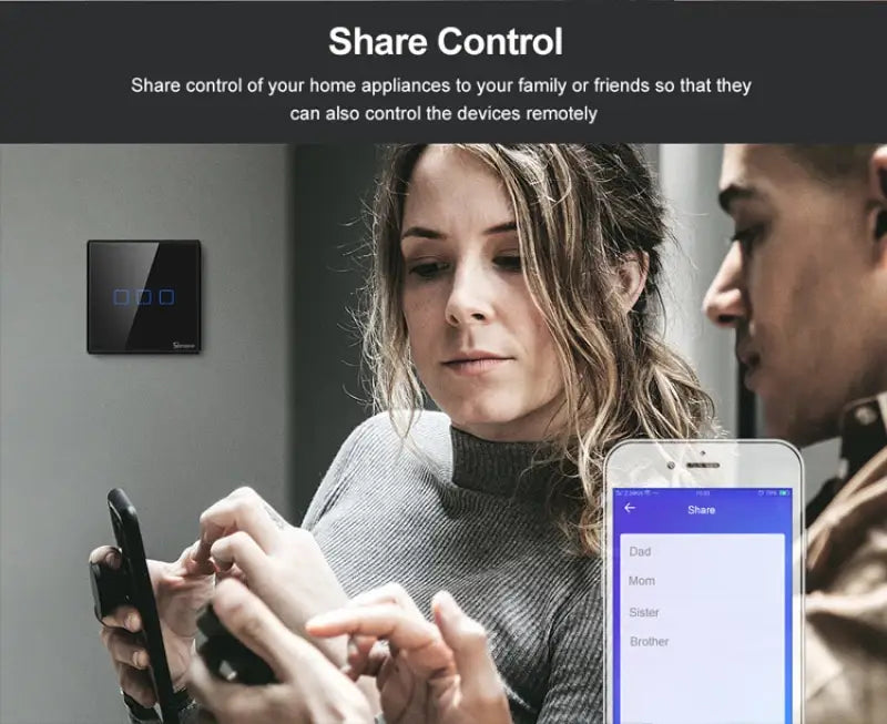SONOFF TX Wifi Smart Wall Touch Switch Control Via EWelink Alexa Google