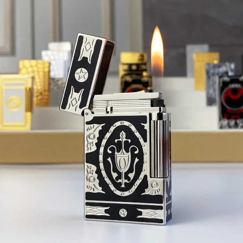 New commemorative edition single and double flame luxury lighter Ping Sound natural paint cigarette smoking butane