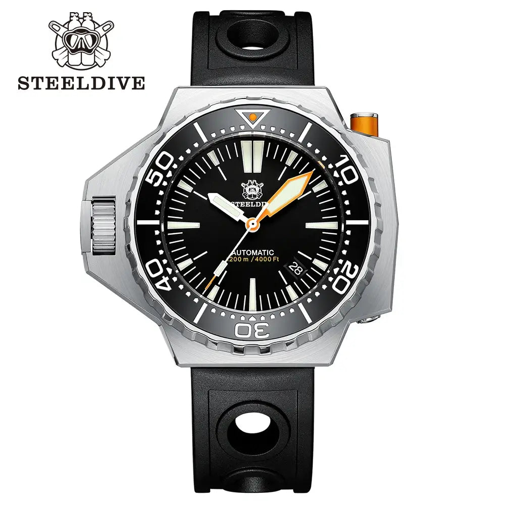 SteelDive SD1988 56MM One-Piece Case Mens Diver 1200m Waterproof Mechanical Wristwatch Ceramic Bezel