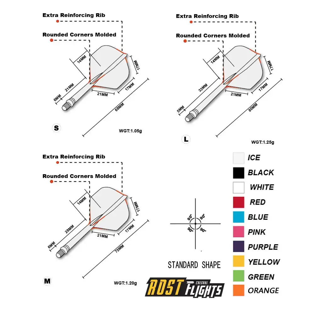 CUESOUL Integrated Dart Shaft and Flights Standard Shape,33mm