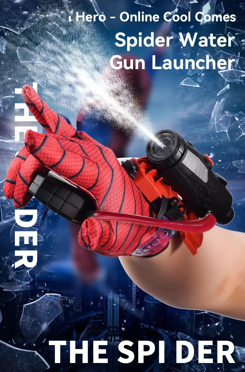 Spiderman Launcher Water Gun Summer Wrist Shooting Water Toy Plastic with Gloves For Children Spiderman Cosplay Props