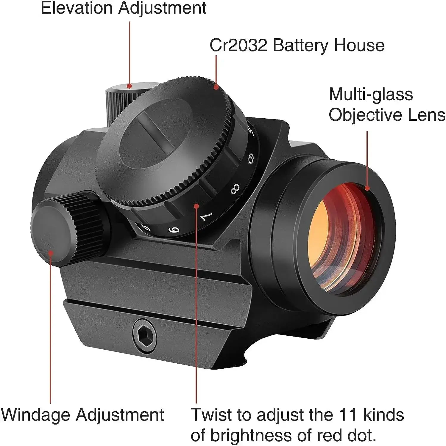 2MOA Red Dot Sight Reflex Sight