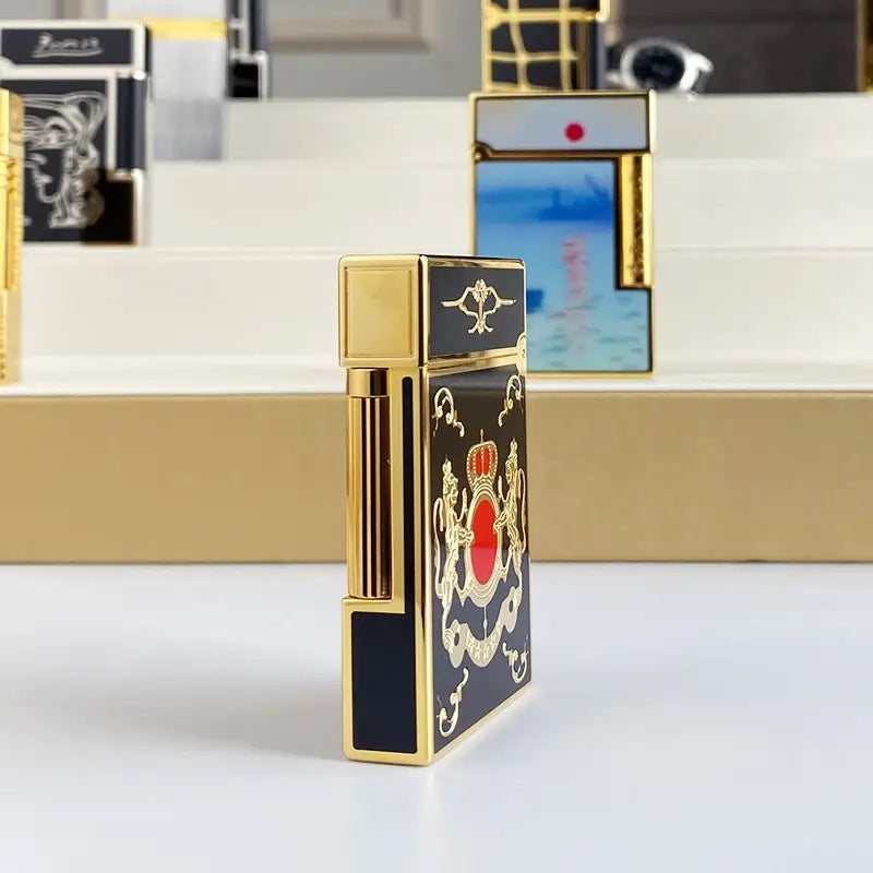 New commemorative edition single and double flame luxury lighter Ping Sound natural paint cigarette smoking butane