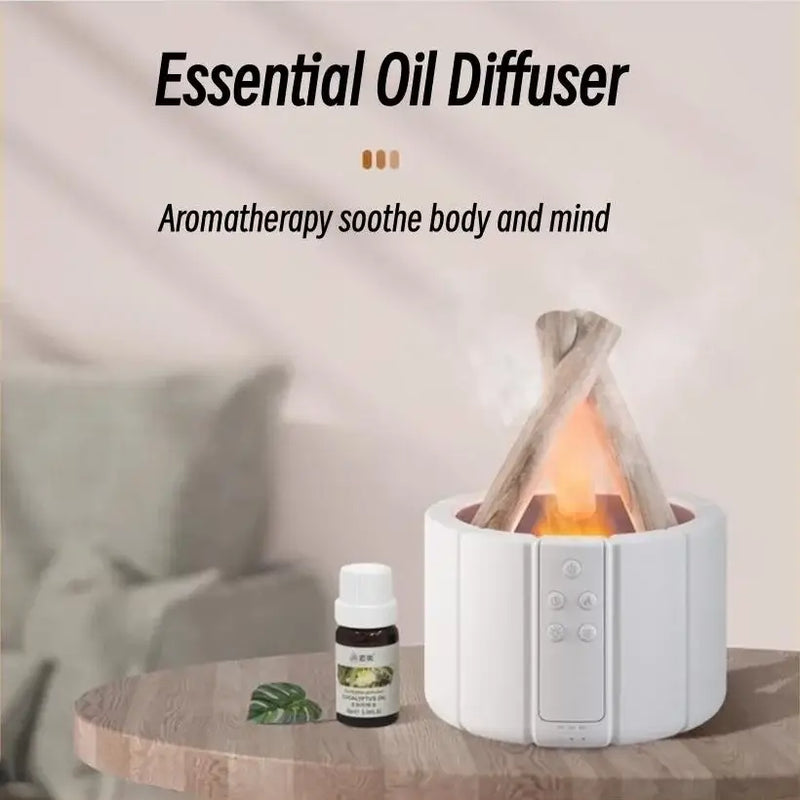 Bonfire Aromatherapy Essential Oil Diffuser - WHITE / USB Cable - Bonfire