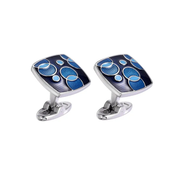 Boutons de Manchette Blue Luxury Cufflink - SILVER PLATED / CHINA - Cufflinks