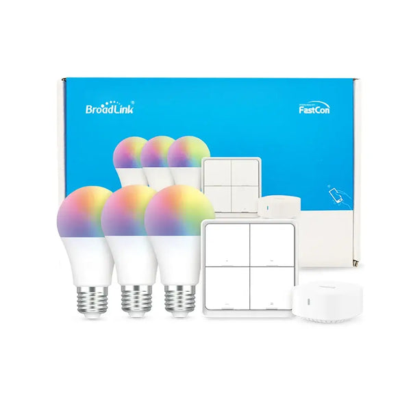 BroadLink Smart Home Bluetooth Bulb Starter Kit Alexa and Google - E26 Kit 110-130V - Smart Home System