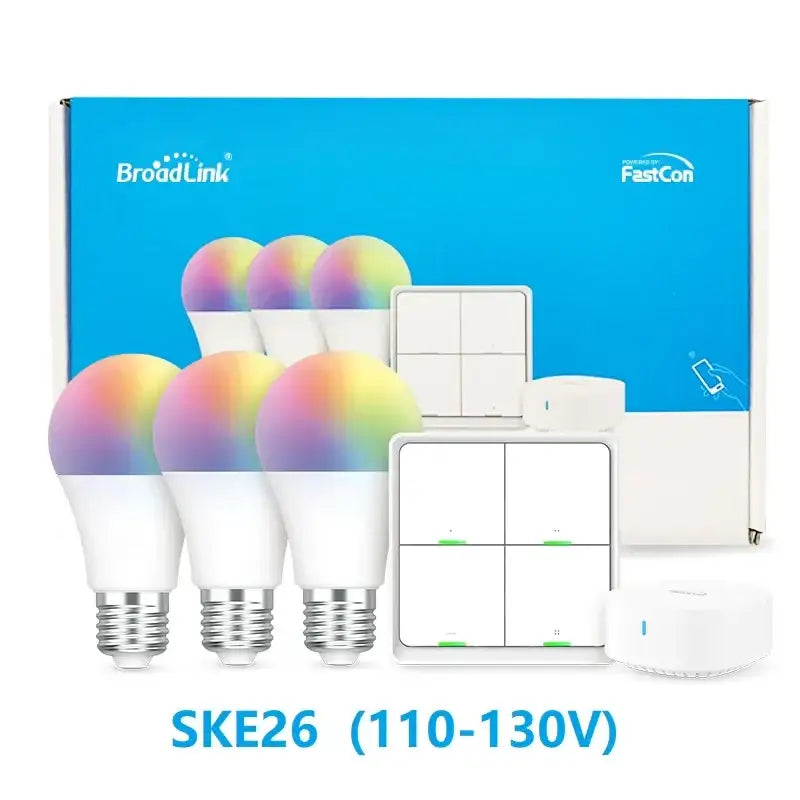 BroadLink Smart Home Bluetooth Bulb Starter Kit Alexa and Google - E26 Kit 110-130V - Smart Home System