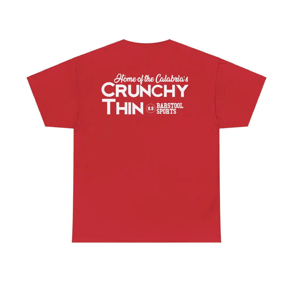 Calabria - Home of the Crunchy Thin Pizza - Barstool 8.9 - Red / S - T-Shirt