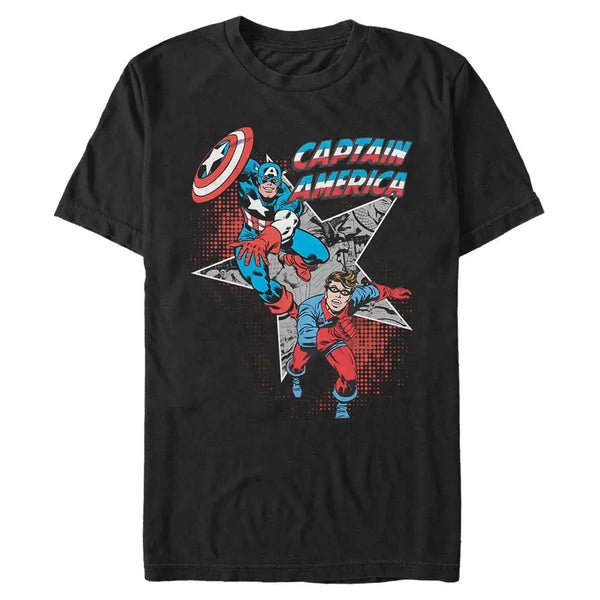 Captain America and Bucky Barnes T-Shirt - BLACK / 3XL - T-Shirt