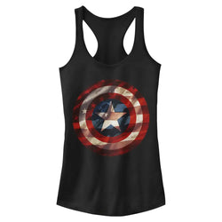 Captain America Shield Junior’s Tank Top - BLACK / XS - Tank Top