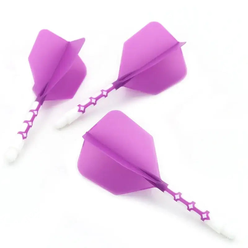 CUESOUL - Integrated Dart Shaft and Big Wing 28/33mm - Purple White 33mm - Dart Shaft