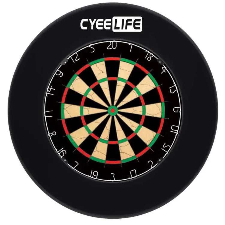 CYEE-LIFE - 18-Inch Dartboard Protection Ring Dart Plate - Black PU retainer + professional knife net target - Dartboard