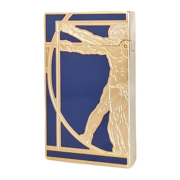 Luxury Metal Gas Lighters Lacquer Da Vinci Engraved Classical Cigarette Accessories Smoking Men Father Unique Gift