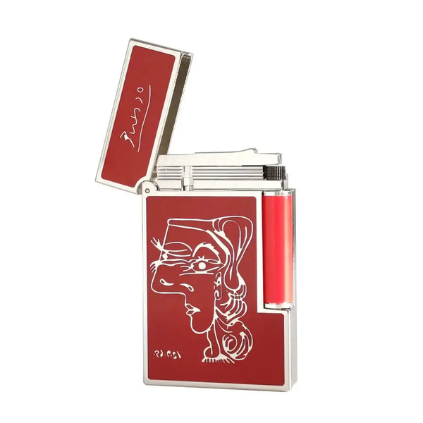 Luxury Brass Gas Lighters Lacquer Picasso Beauty Girl Pattern Cigarette Tobacco Smoke Tools Men Gifts Collections