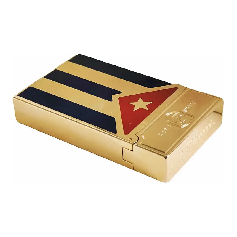 Dupont Gas Lighters Brass Lacquer Cuban Flag Smoking Accessories Tobacco Cigar Cigarette Men Gift Collections Ding Sound