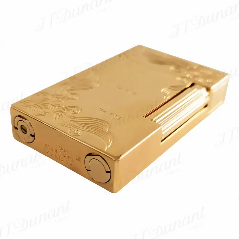 Dupont Lighter Metal Engraving Flower Single Flame Smoke Accessory Refill Butane Gas Man Father Gift Brass Handmade