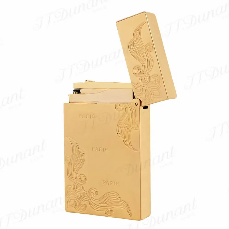 Dupont Lighter Metal Engraving Flower Single Flame Smoke Accessory Refill Butane Gas Man Father Gift Brass Handmade