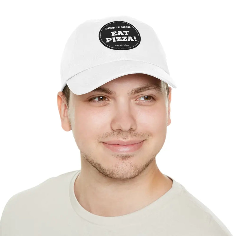 EAT PIZZA. People Suck! - White / Black patch / Circle / One size - Hats