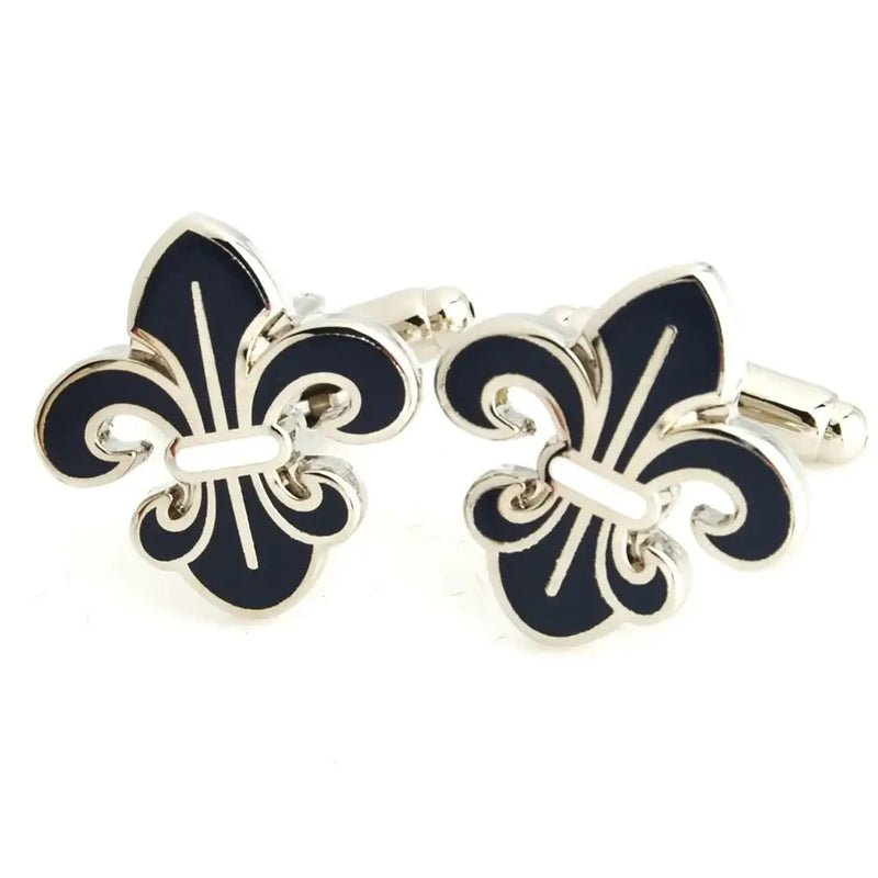 Enamel Fleur Di Lis Cufflinks - Cufflinks