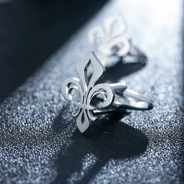 Fleur Di Lis Holy Lily Flower Cufflinks - Cufflinks