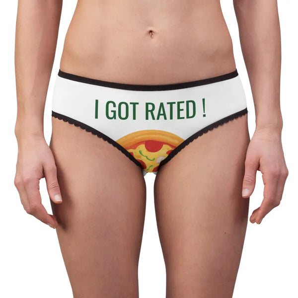 I GOT RATED! WOMEN’S BRIEFS - XS / Black stitching - All Over Prints