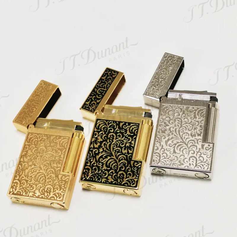 Retro st D Lighters Ping Sound Gas Lighter Special Wild Chrysanthemum Engraving Pattern Cigar Lighter Birthday Gift