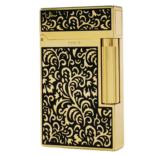 Retro st D Lighters Ping Sound Gas Lighter Special Wild Chrysanthemum Engraving Pattern Cigar Lighter Birthday Gift