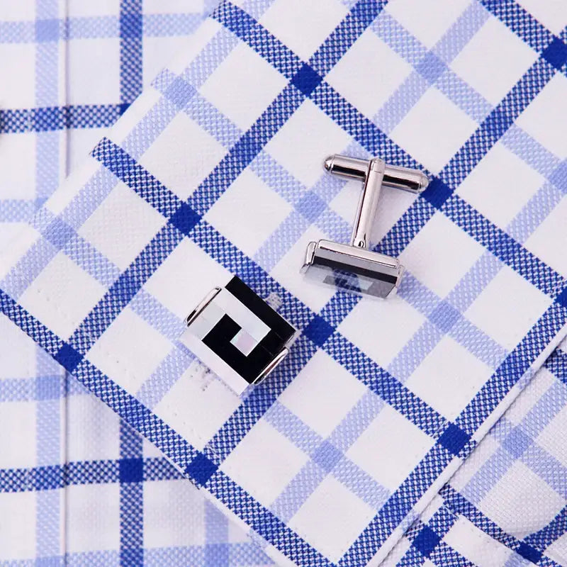 KFLK Shell Cufflinks - Imitation Rhodium Plated / black - Cufflinks