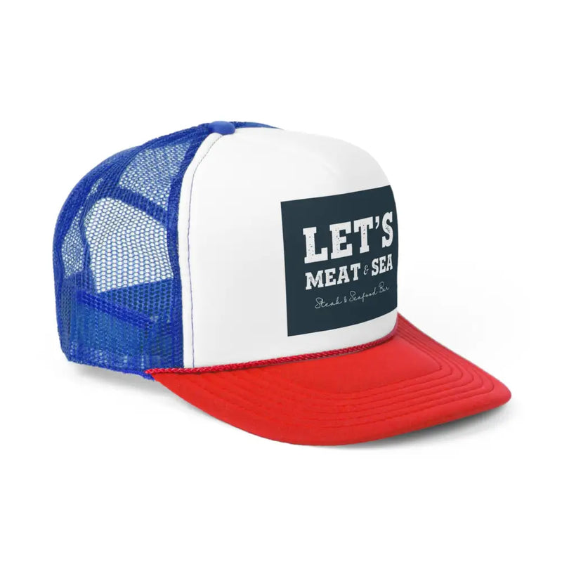 LET’S MEAT & SEA Trucker Caps - Blue/Red / One size - Hats