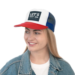 LET’S MEAT & SEA Trucker Caps - Blue/Red / One size - Hats