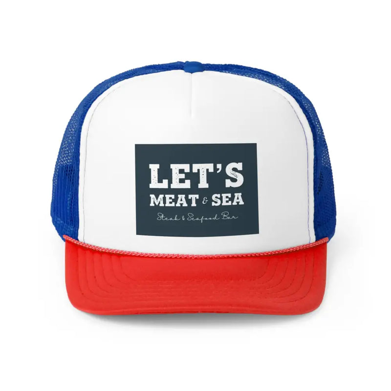 LET’S MEAT & SEA Trucker Caps - Blue/Red / One size - Hats