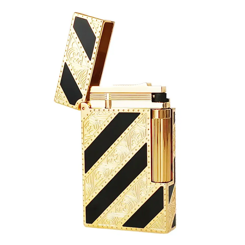 Luxury Brand Lighter Brass Lacquer Engraving Cigar Tobacco Smoking Cigarette Accessories Man Father Gifts Inflatable