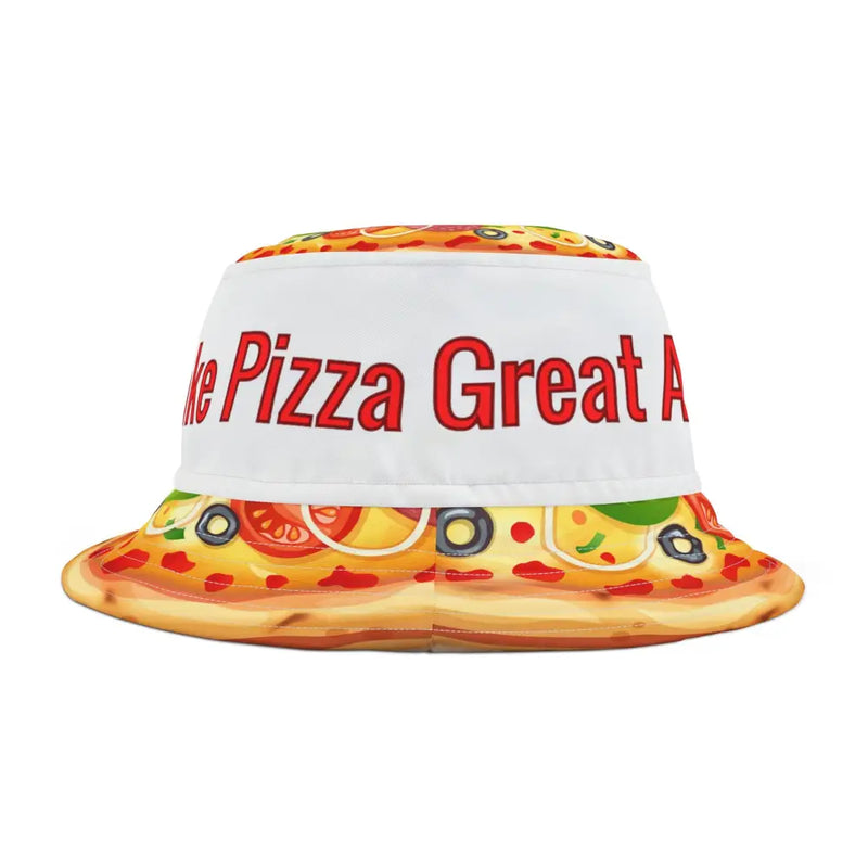 MAKE PIZZA GREAT AGAIN Bucket Hat - Small / White stitching - Hats