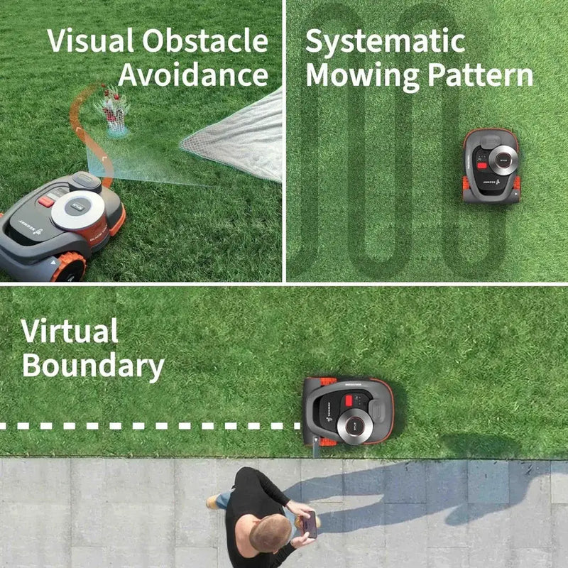 Navimow H800N-VF Robot Lawn Mower Perimeter Wire Free 0.20 Acre RTK + Vision Robotic Lawnmower Virtual Boundary